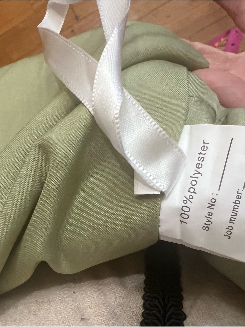 Sage Green Midi Dress with Rose Waist Detail - Picture 12 of 14